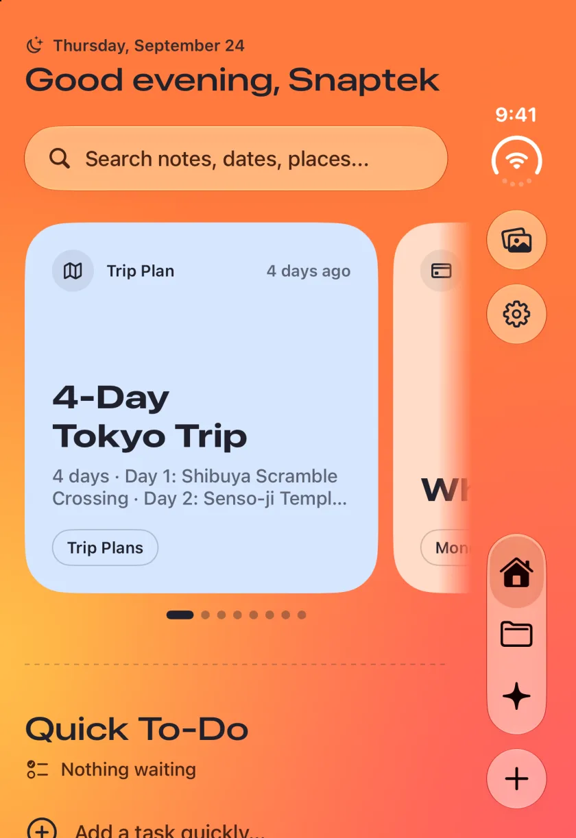 Snaptek Home on iPhone Duo in Ember, vivid